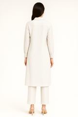 Silk Karandi 2PC Ash White