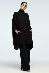 Wool Coord Set Black