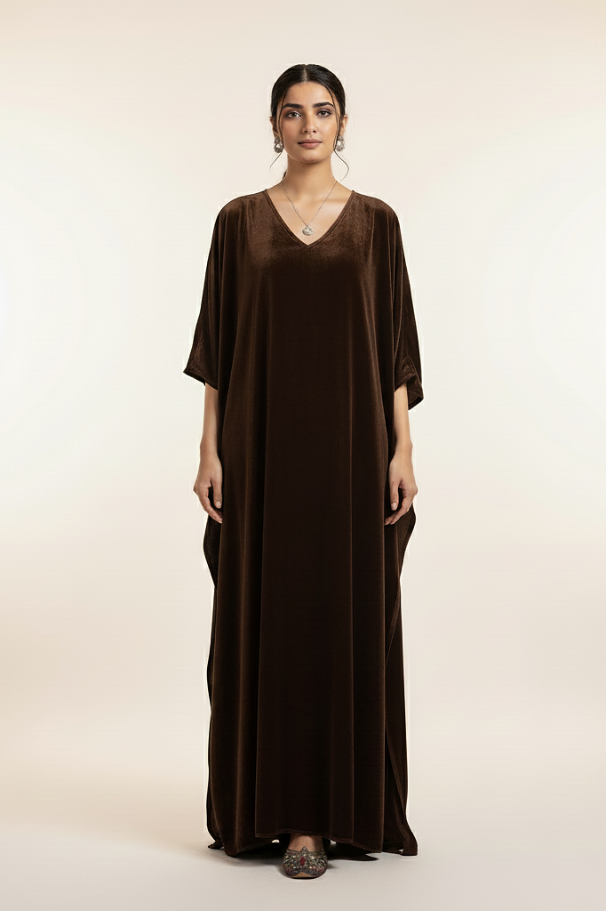 Brown Velvet Kaftaan