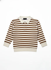 Ragbi Polo – Brown Stripes – Fleece