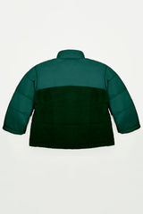 Sherpa Panel Puffer Jacket – Forest Green