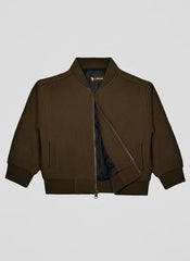 Jacquard Knit Bomber Jacket - Chocolate Brown