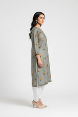 Grey Peach Wool Embroidery 2PC