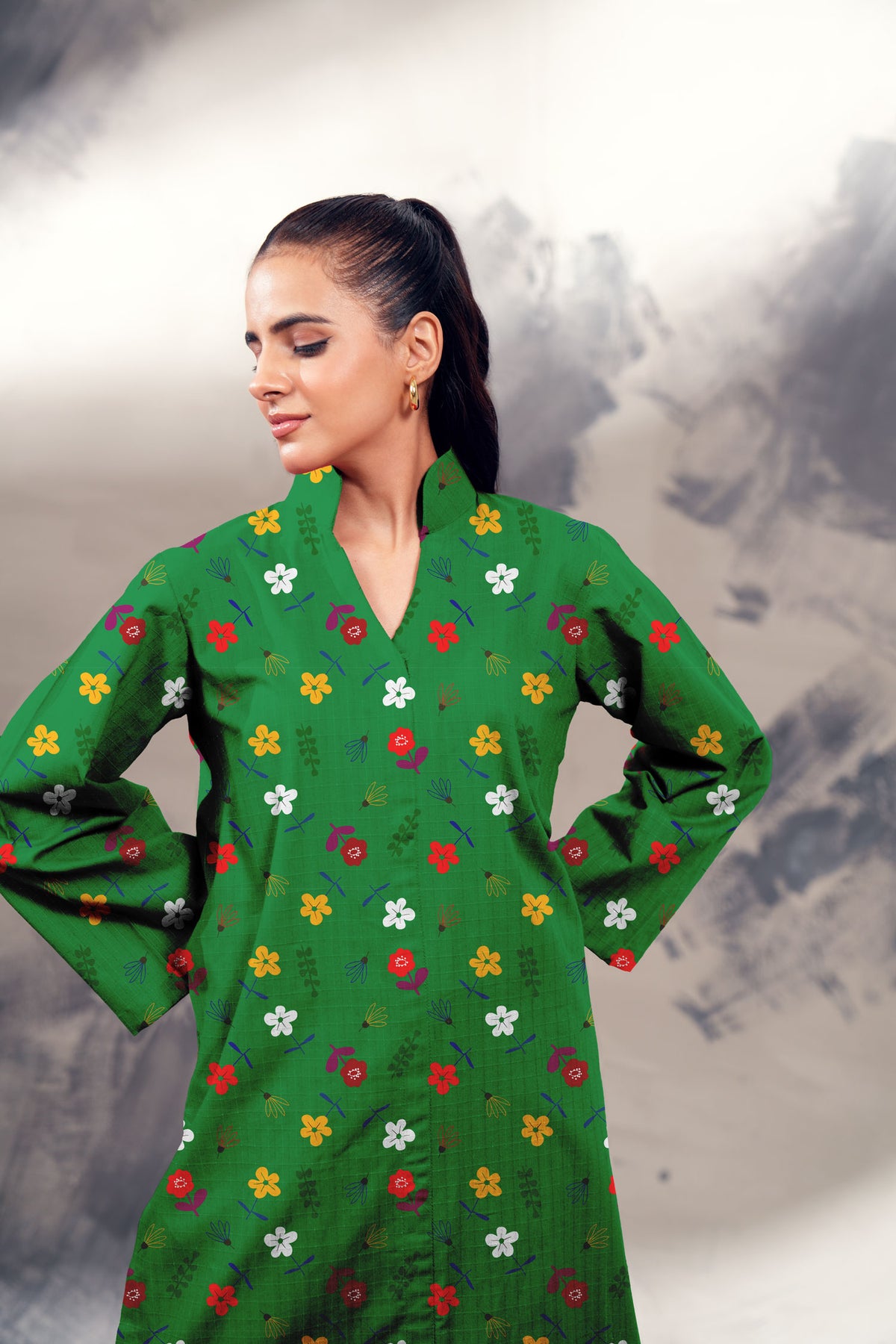 Slub Khaddar Print 2 PC