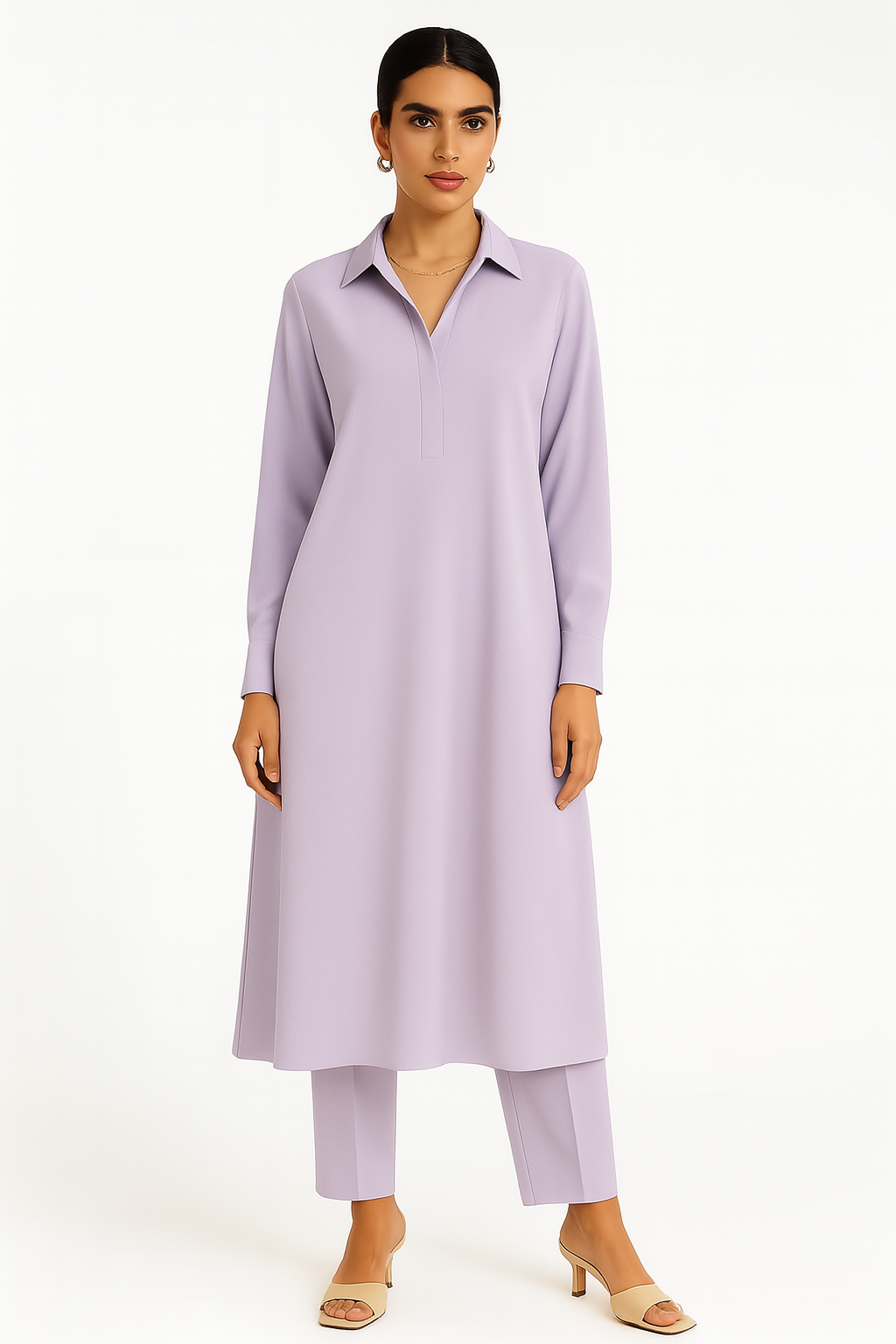 Lavendar Georgette Coord Set