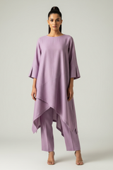 Lilac Linen Asymmetrical Set