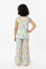 Multicolor Ikat Print Coord Set