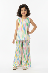 Multicolor Ikat Print Coord Set