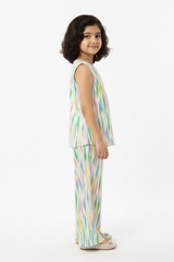 Multicolor Ikat Print Coord Set