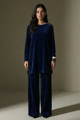 Deep Navy Velvet Coord Set
