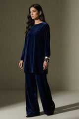 Deep Navy Velvet Coord Set