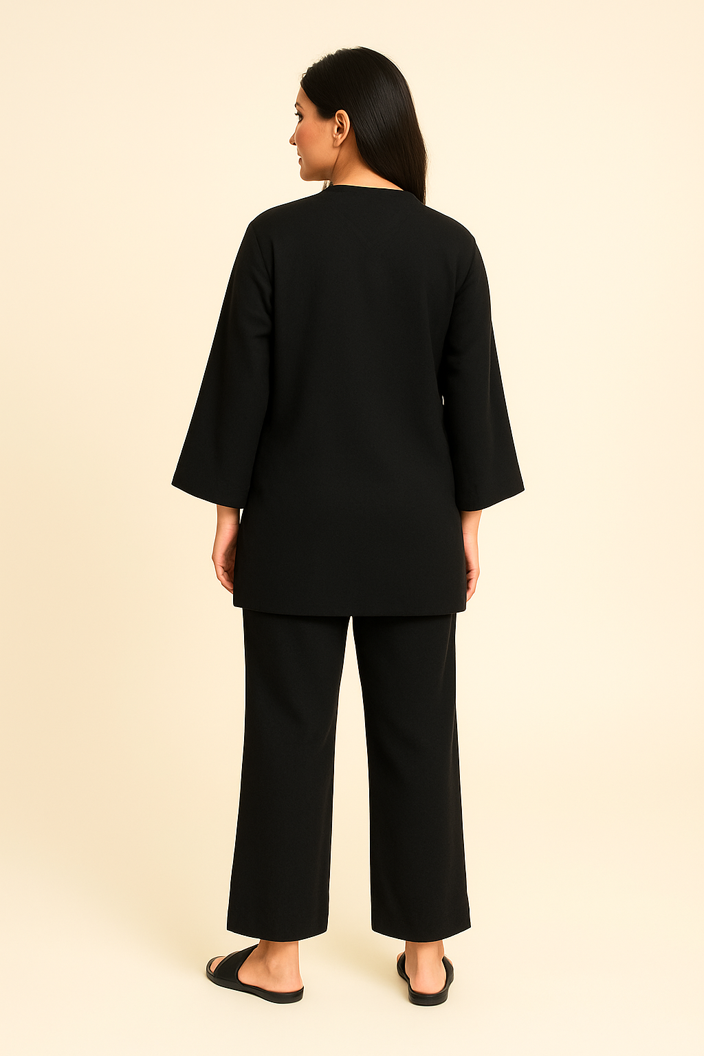 Peach Wool 2PC Black
