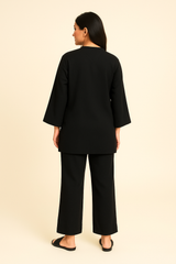Peach Wool 2PC Black