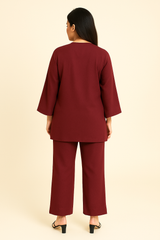 Peach Wool 2PC Maroon