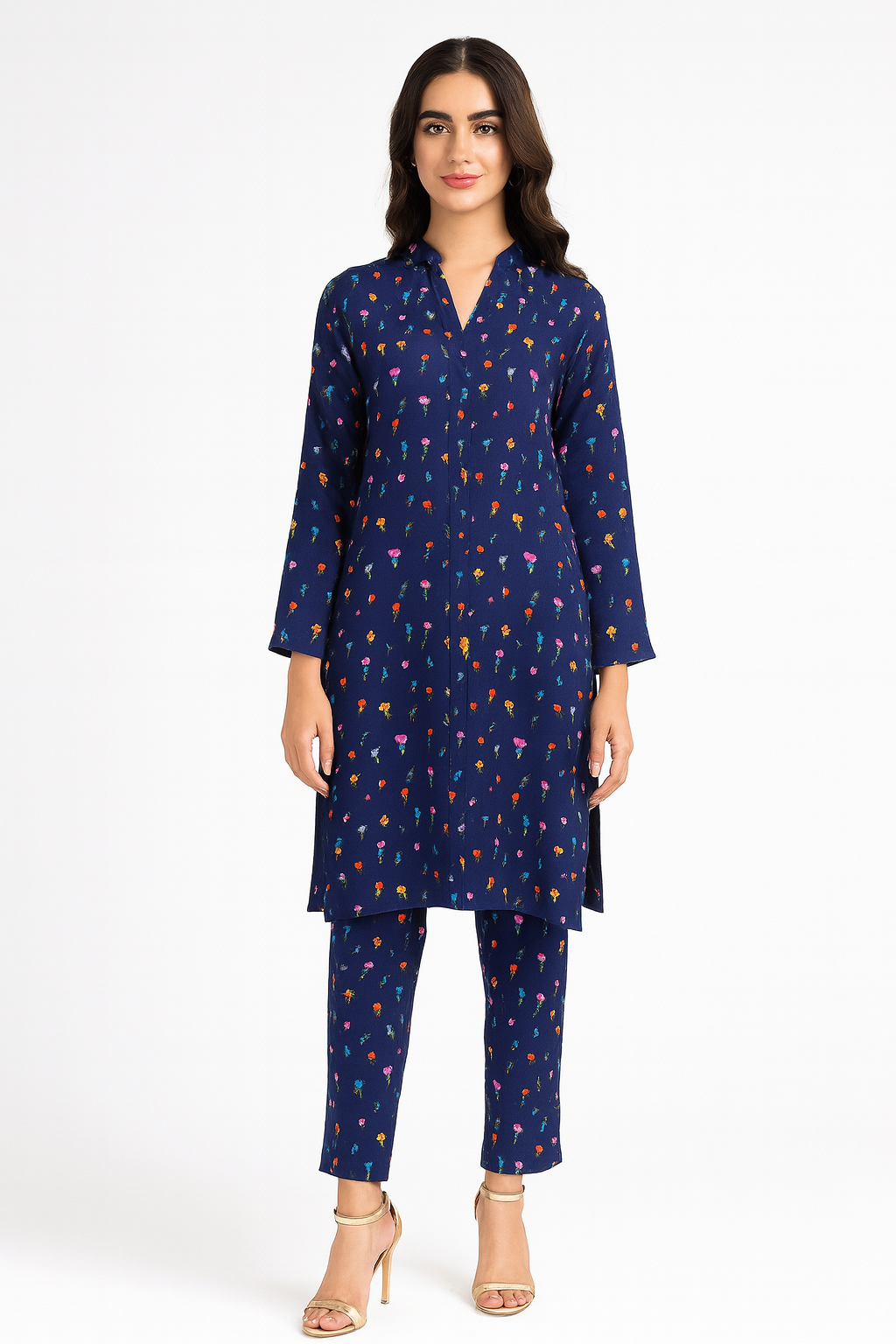 Lawn Print 2PC NAVY FLORAL