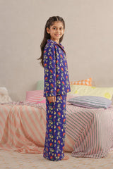 Navy Carnival Linen Night Suit