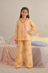 Sunflower Bloom Linen Night Suit