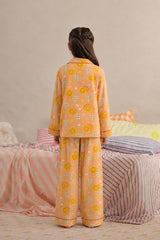 Sunflower Bloom Linen Night Suit