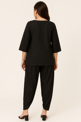 Black Linen Tulip Set