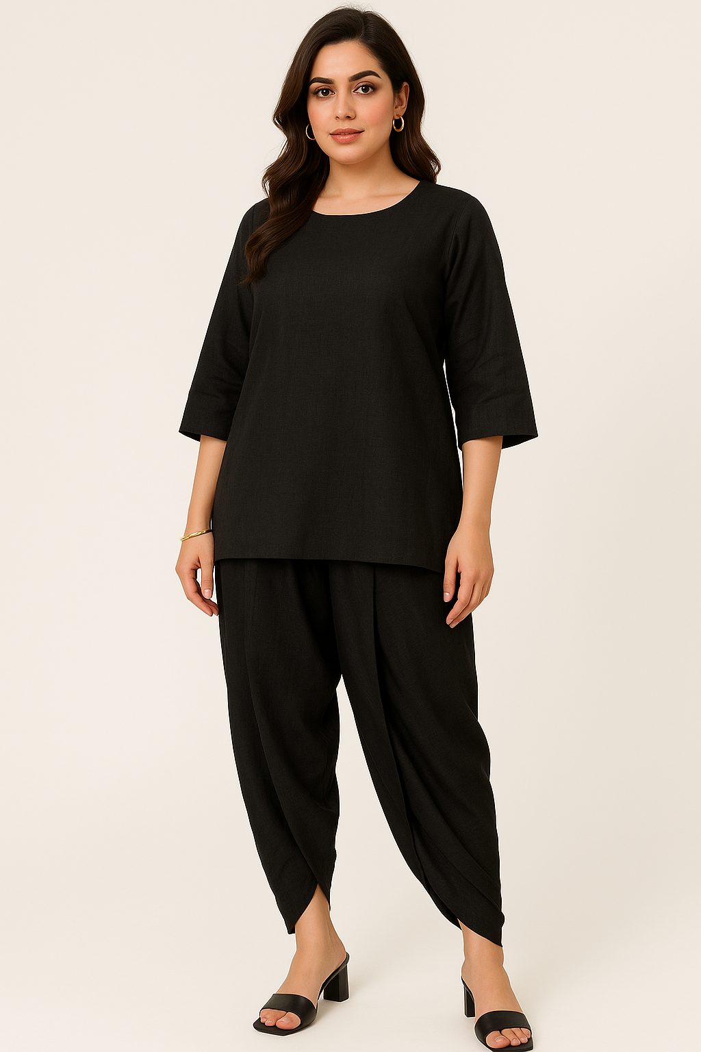 Black Linen Tulip Set